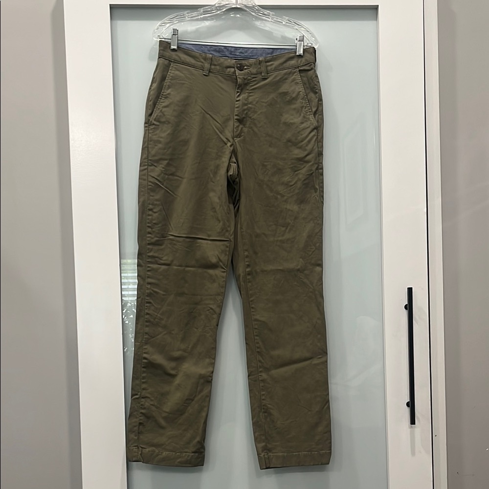 LL Bean Men's Olive Green Cotton Chino Pants, Size 30x32